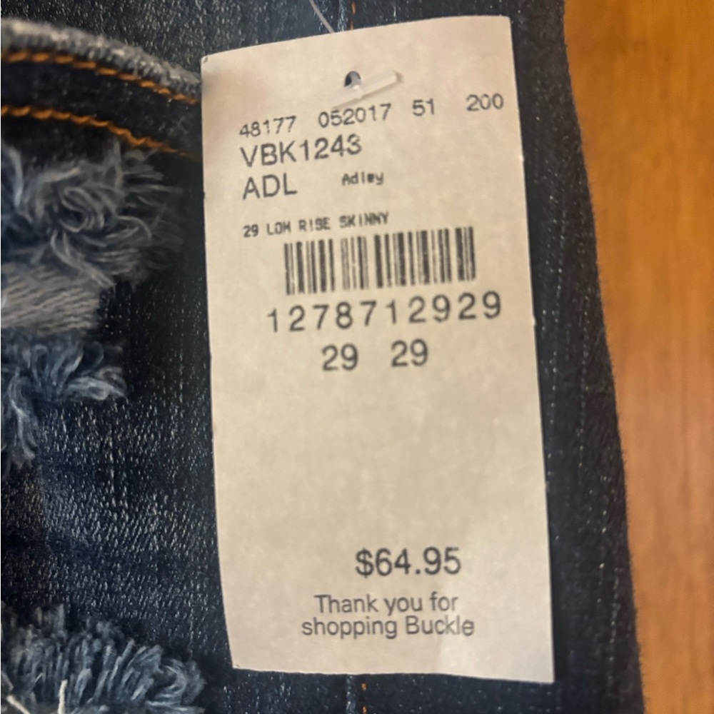 KanCan NWT Blue Skinny Low Rise Jeans with Distressed Design - Picture 3 of 6